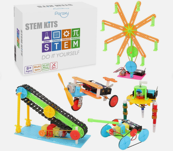 5 Electronic, DIY Assembly, Robotic Building STEM Kit Toy Set for Kids Ages 8-12