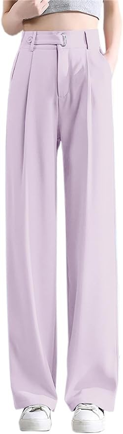 Betusline Women's Wide Leg Pants Business Casual Straight Office Trousers for Women, X-Small-3X-Large