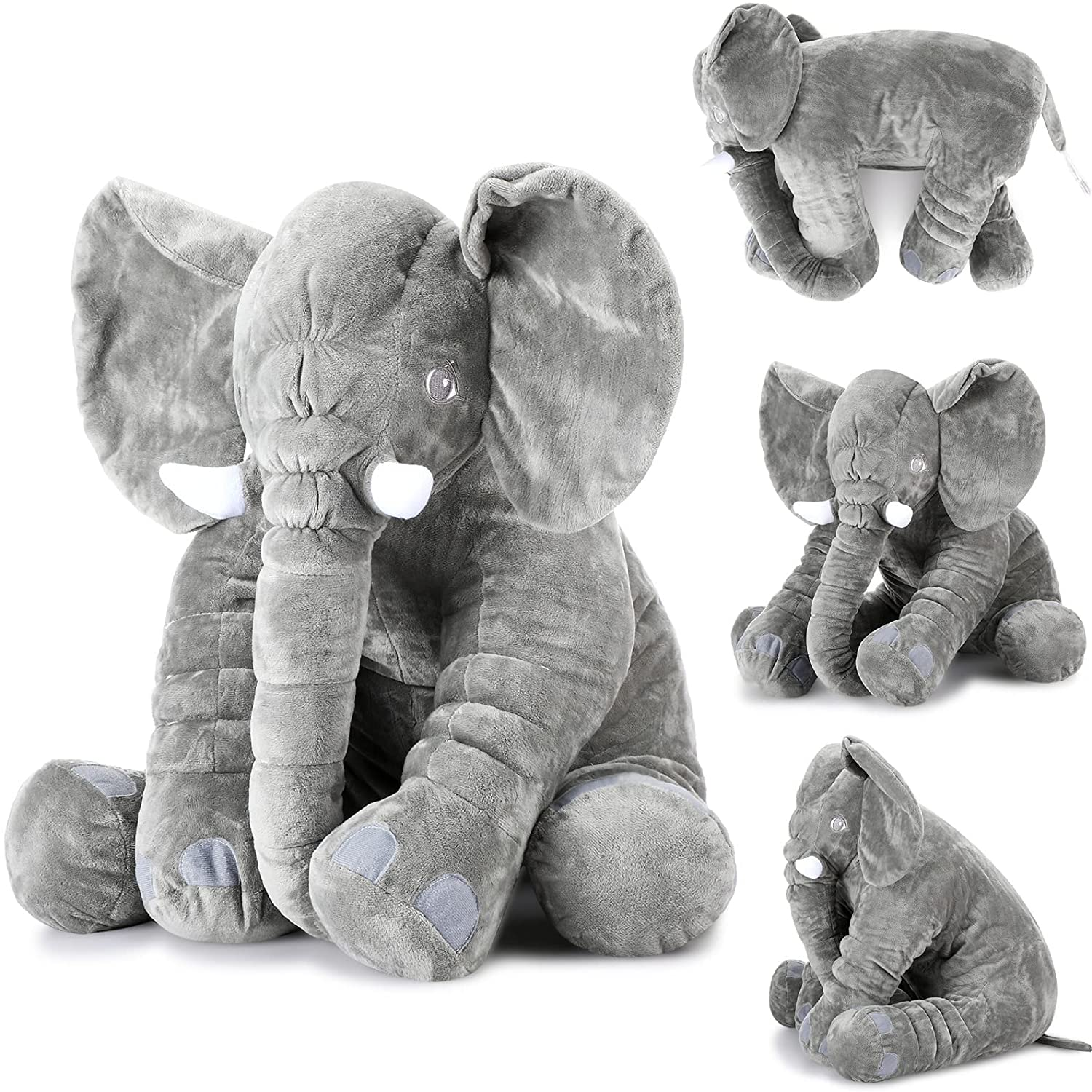 Giant Stuffed Elephant Plush Animal Toy Huge Soft Big Large Animals Doll Gray Gi