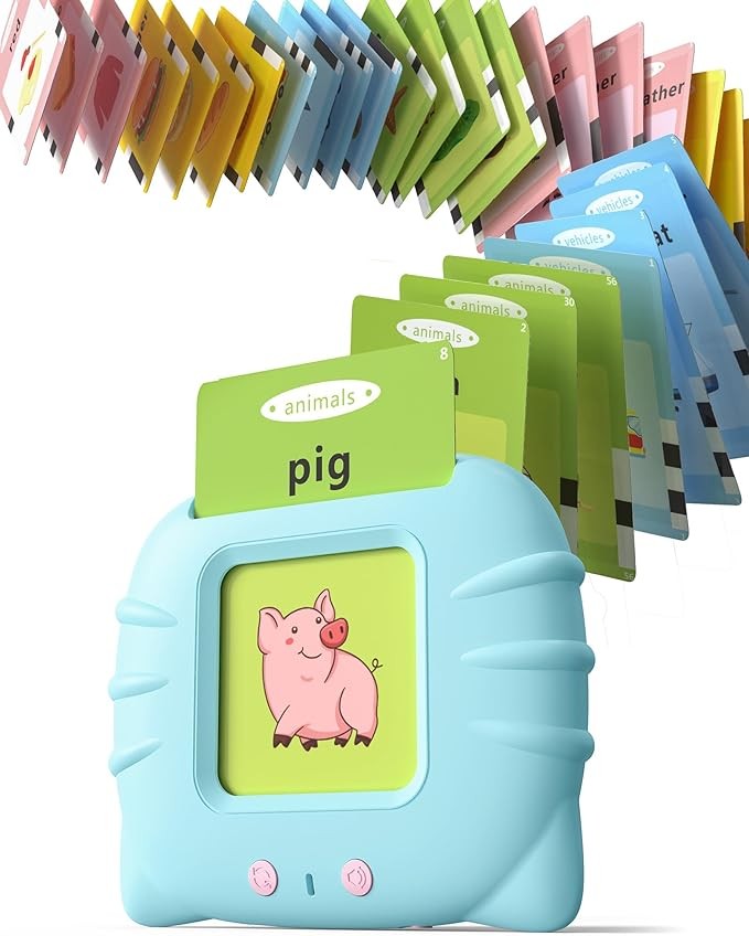 Talking Flash Cards for Toddler 1 2 3 4 Year Olds, Language Learning Toys, Pocket Speech Therapy Toys, Autism Toys, Montessori Toys with 224 Words, Children's Sensory Learning Educational Gifts