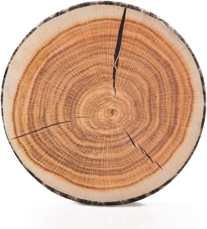 HYSEAS Decorative Round Throw Pillow, 3D Digital Print Comfortable Kids Funny Cute Wood Log Pillow Circle Seating Floor Cushion for Home, Couch, Sofa, Bedroom, Living Room Decor, Stump