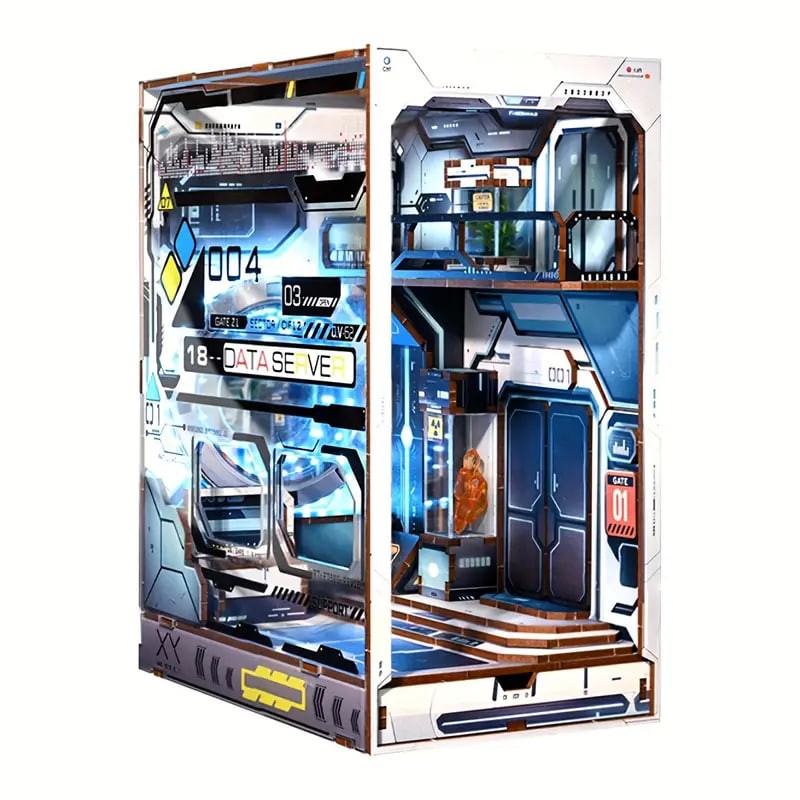 Bookshelf Set Miniature Assembly Scene Model Build DIY Toy House Kit Room, Home Bedroom Insert Decoration With Furniture Wooden Crafts Three-dimensional Jigsaw Puzzle Gift