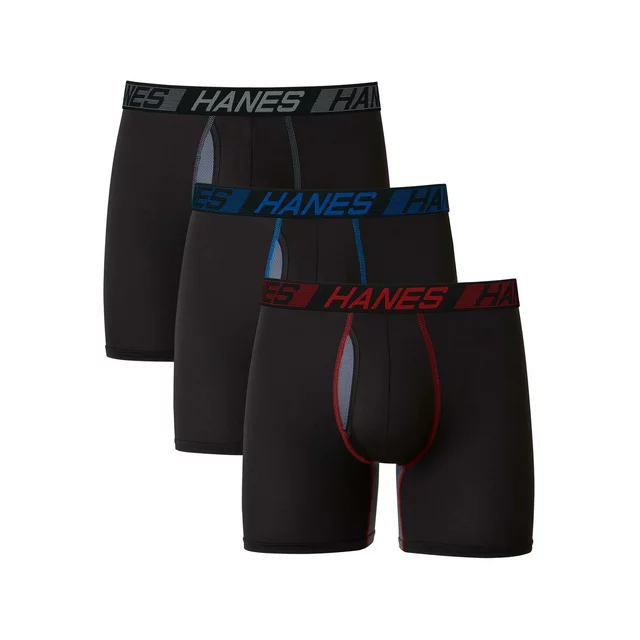 Hanes X-Temp Total Support Pouch Men's Boxer Briefs, Anti-Chafing Underwear, 3-Pack