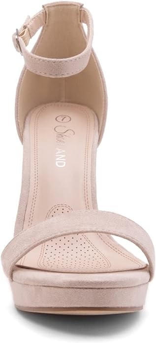 Shoe Land Womens Enlove Platform Heels Open Toe Block Heeled Sandals Dressy Ankle Strappy Heels Chunky High Heel Sandal for Prom Wedding Party